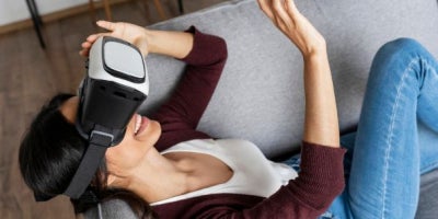 tech releasing in 2025, girl using vr