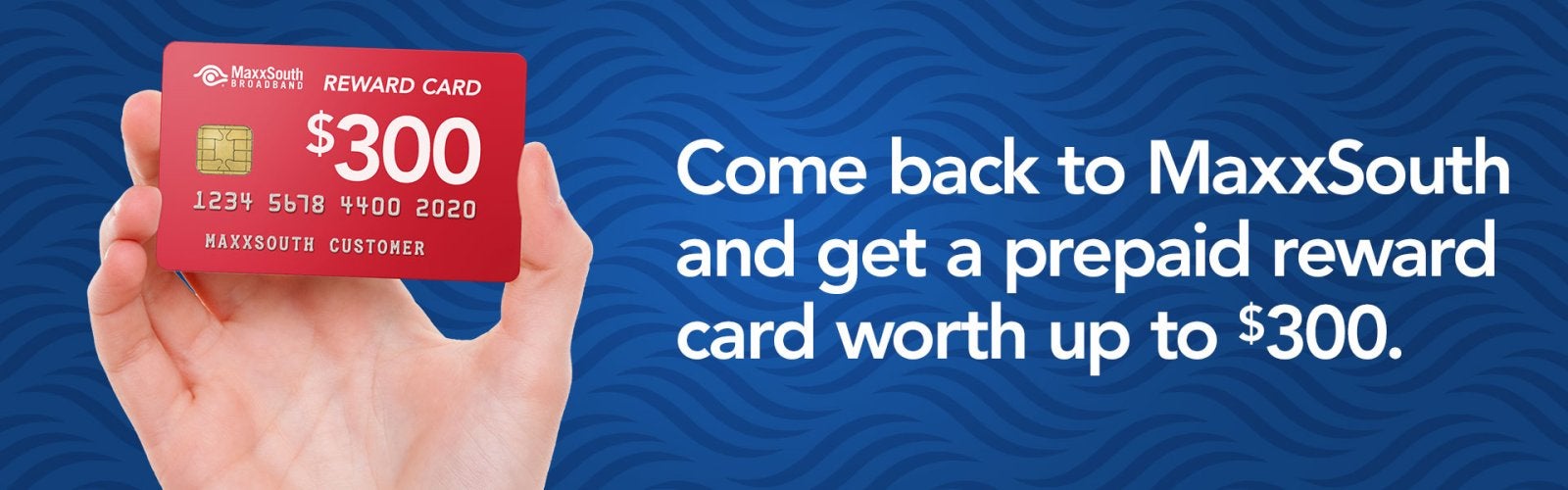 welcome back, reward card
