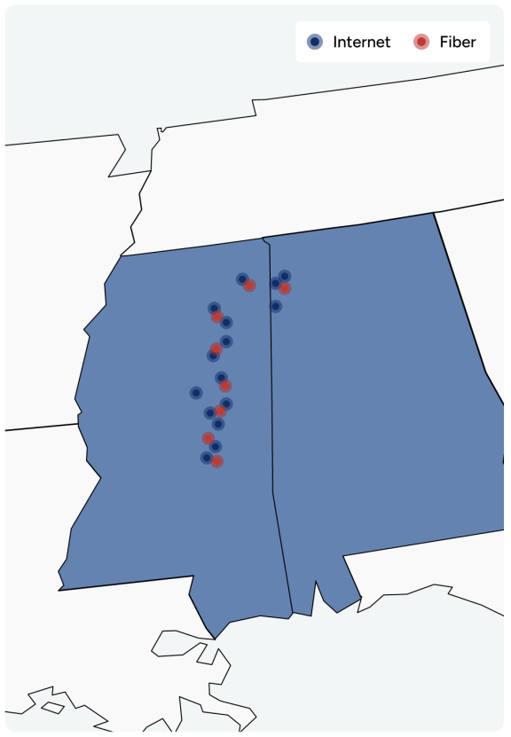 mississippi and alabama internet service map